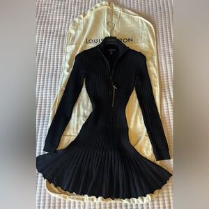 Louis Vuitton Ribbed Zip Dress (Authentic, Made in Italy)